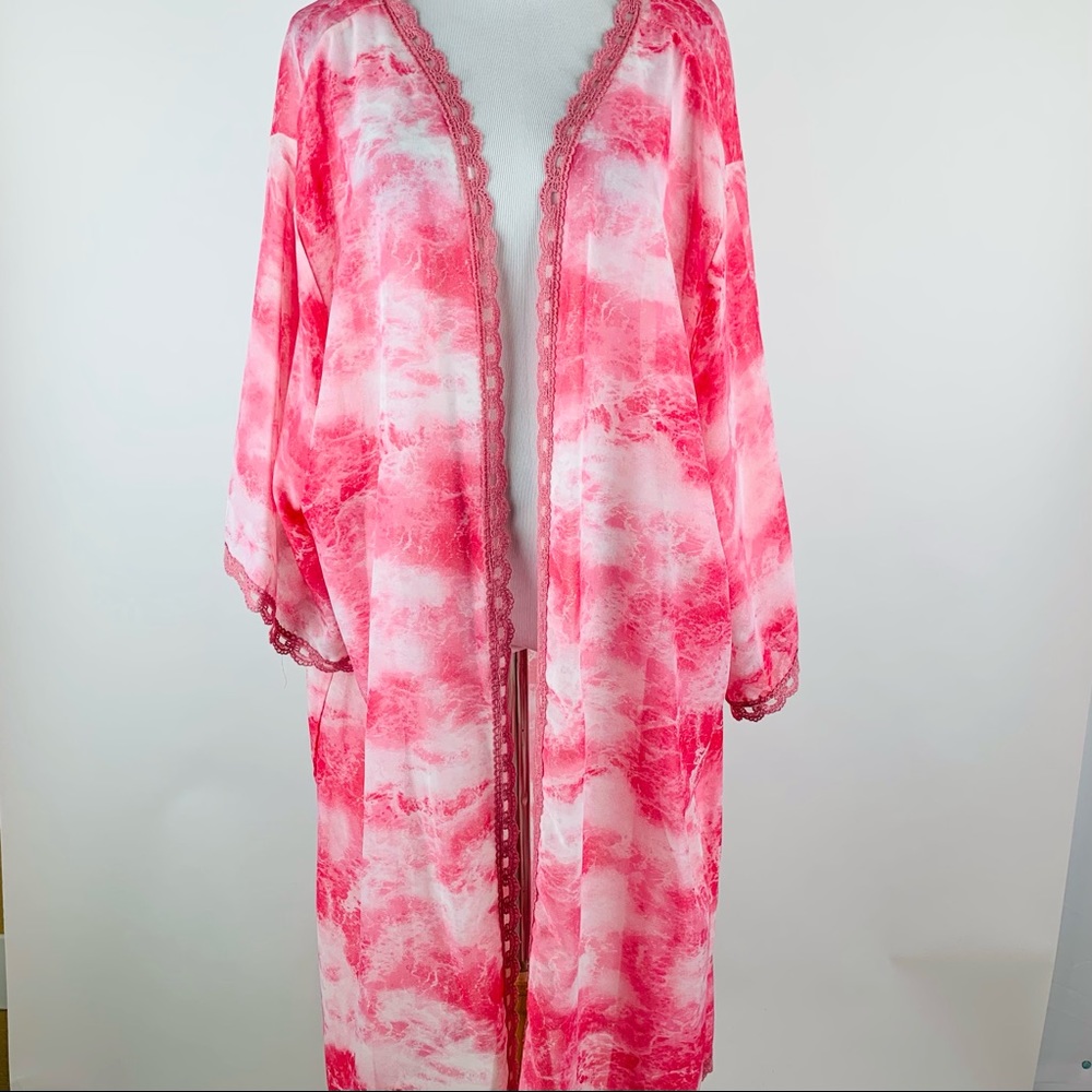 LuLaRoe Pink Chloe Tie Dye Kimono Sz XL
